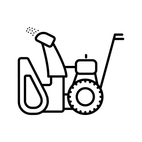 Icône vectorielle simple sur le thème du déneigement. Une icône d'un chasse-neige à essence est présentée. Nettoyage des sentiers trottoirs chemins de neige — Image vectorielle