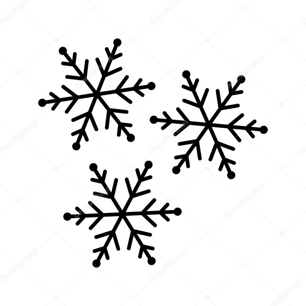 Simple vector icon on the theme of snow removal. The snowflake icon is presented