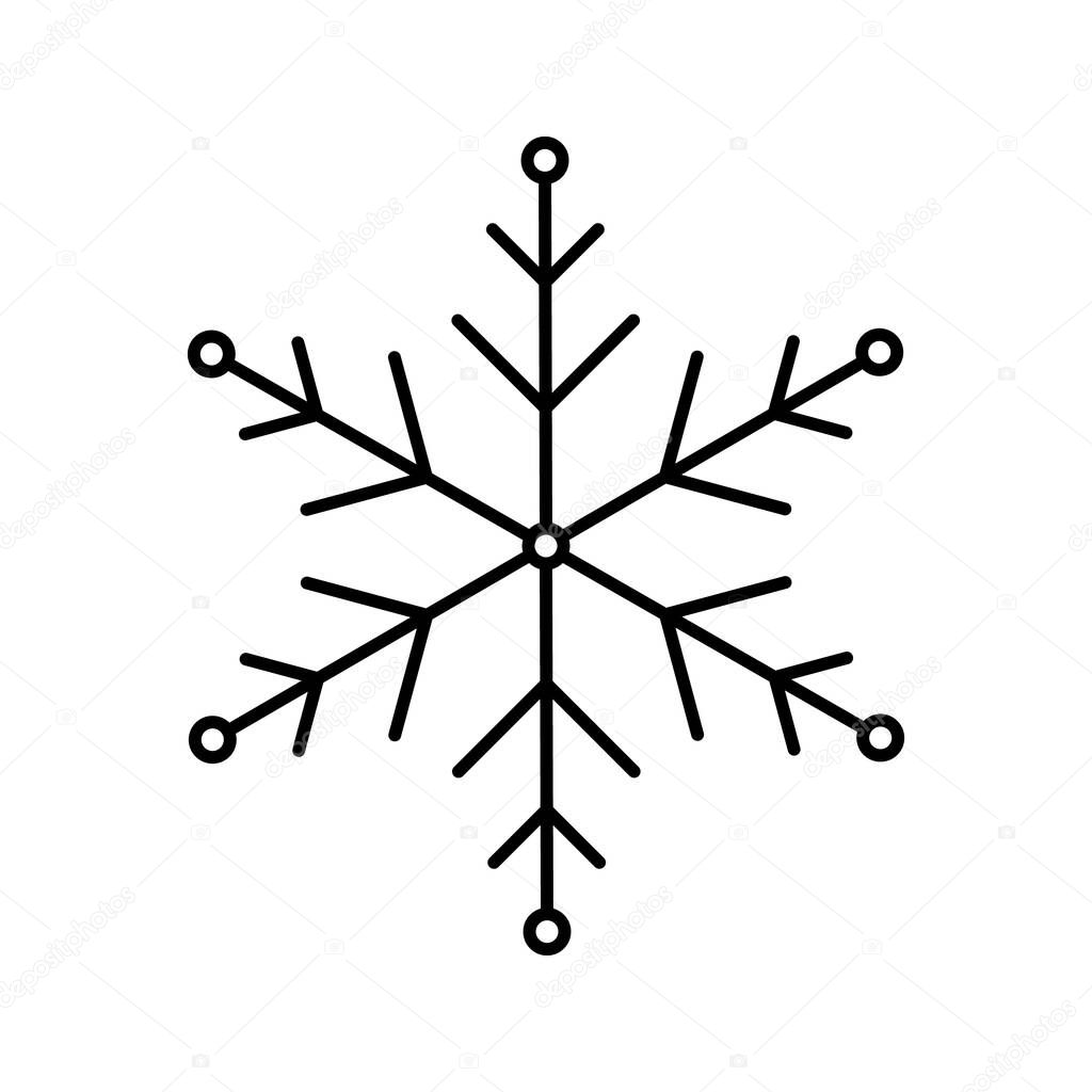 Simple vector icon on the theme of snow removal. The snowflake icon is presented