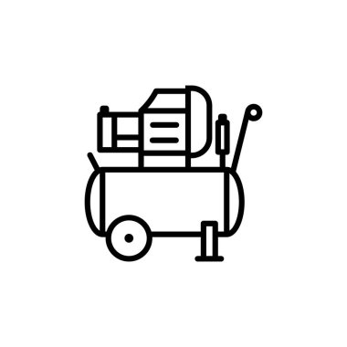 Kompresör hava basıncı. Vektör işareti beyaz arkaplan üzerinde izole edilmiş basit bir şekilde gösterilir