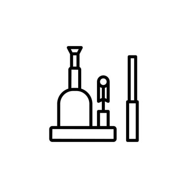 Hidrolik araba krikosu. Beyaz arkaplanda izole edilmiş basit bir biçimdeki vektör işareti