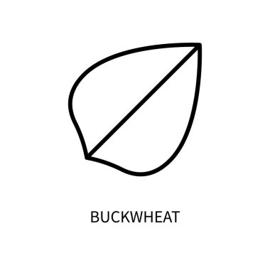 Basit bir şekilde Karabuğday Çizgisi Simgesi. Kültür. Mısır gevreği. Çiftlik. Bitki. Beyaz arkaplanda izole edilmiş basit bir şekilde vektör işareti. 64x64 piksel.