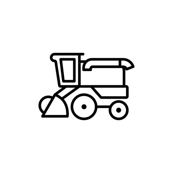Combiner la moissonneuse, tracteur, agriculture, champ. Signe vectoriel dans un style simple isolé sur un fond blanc. 64x64 pixels. — Image vectorielle