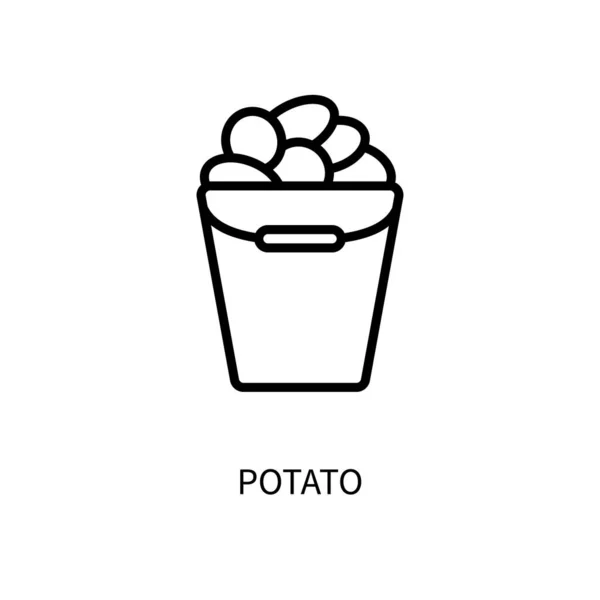 Icono de la línea de patatas en un estilo simple. Signo vectorial en un estilo simple aislado sobre un fondo blanco. 64x64 píxeles. — Vector de stock