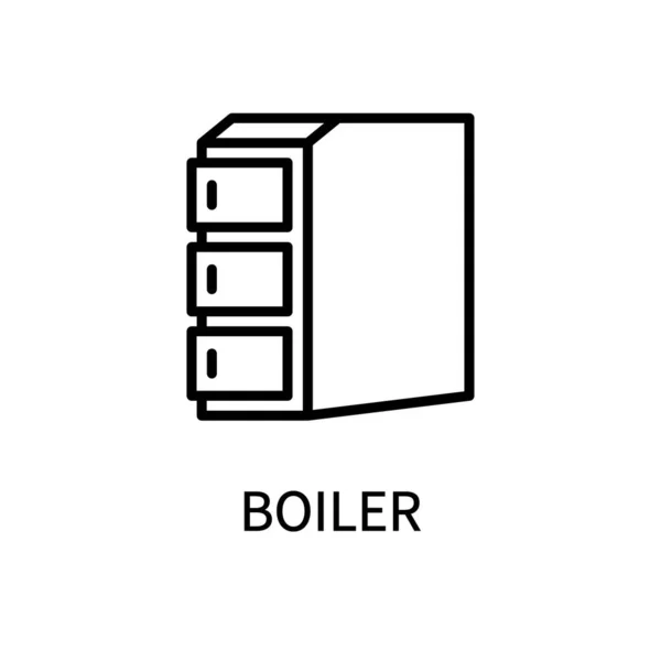 Icon Line ketel Verwarming Open haard in een eenvoudige stijl. Vectorteken in een eenvoudige stijl geïsoleerd op een witte achtergrond. — Stockvector