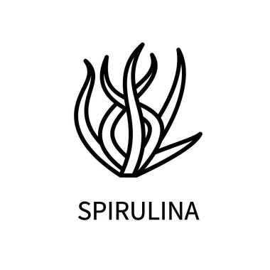 Yosun Hattı Simgesi Basit Stil. Sağlıklı yiyecekler. Doğal Ürün. Beyaz arkaplanda izole edilmiş basit bir biçimdeki vektör işareti.