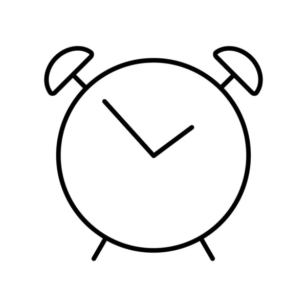 Icono de vector simple con una imagen de reloj despertador. Negro plano sobre fondo blanco. Reloj despertador de estilo para la aplicación web — Vector de stock