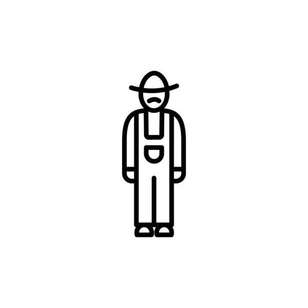 Farmer Line ikon egy egyszerű stílusban.Vektor jel egy egyszerű stílus elszigetelt fehér háttérrel. 64x64 pixel. — Stock Vector