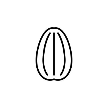 Ayçiçeği Tohum Çizgisi Simgesi Basit Tarzda. Beyaz arkaplanda izole edilmiş basit bir şekilde vektör işareti. 64x64 piksel