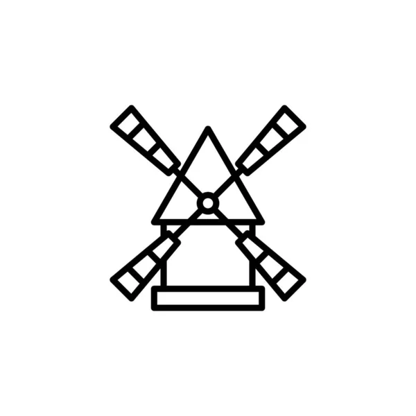 Windmolen Line Icon in een eenvoudige stijl. Vectorteken in een eenvoudige stijl geïsoleerd op een witte achtergrond. 64x64 pixel. — Stockvector