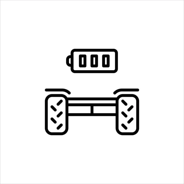 Ikone der Linie ist ein Elektroroller Hoverboard in einem einfachen Stil. Vektorzeichen in schlichtem Stil isoliert auf weißem Hintergrund. Originalgröße 64x64 Pixel. — Stockvektor