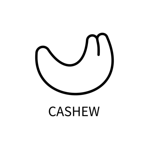 行Icon Cashew以一种简单的风格。向量符号以一种简单的方式与白色背景隔离。最初尺寸64x64像素. — 图库矢量图片