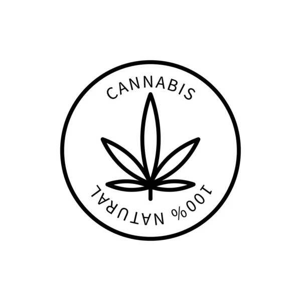 Line Icon Cannabis In A Simple Style. Vector sign in a simple style isolated on a white background. Original size 64x64 pixels. — Stock Vector