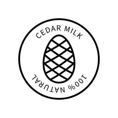 Basit bir şekilde Satır Simgesi Sedir. Süt içeren Doğal Ürün. Beyaz arkaplanda izole edilmiş basit bir biçimdeki vektör işareti