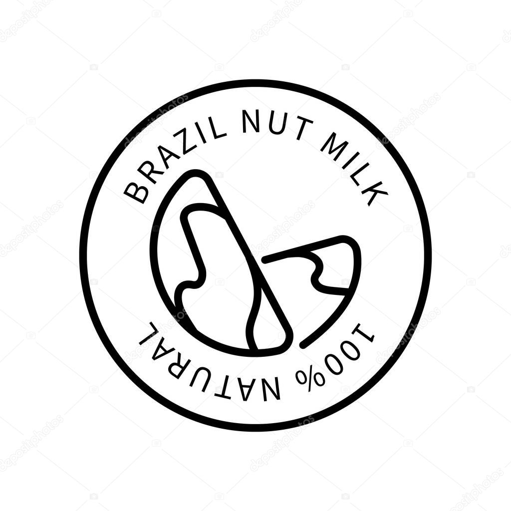 Brazil Nut Line Icon Is In A Simple Style. Natural Product Containing Milk. Vector sign in a simple style isolated on a white background.
