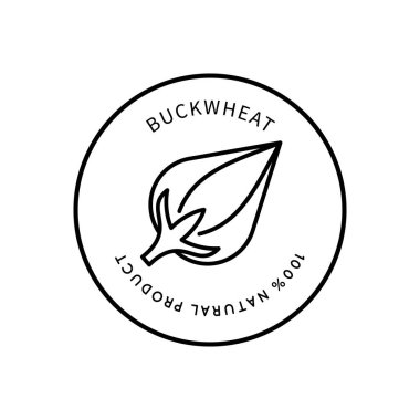 Basit bir şekilde çizgi simgesi karabuğday. Doğal ürün. Beyaz arkaplanda izole edilmiş basit bir biçimdeki vektör işareti.