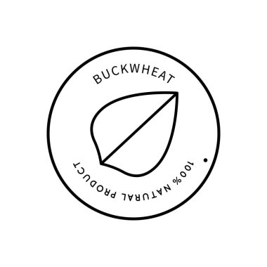 Basit bir şekilde çizgi simgesi karabuğday. Doğal ürün. Beyaz arkaplanda izole edilmiş basit bir biçimdeki vektör işareti.