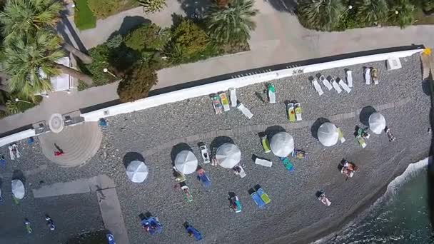 Bord de mer plage vue aérienne — Video