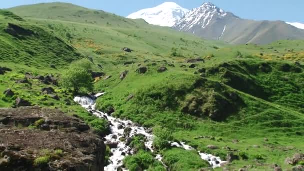 Природа и пейзажи горных ущелий — стоковое видео