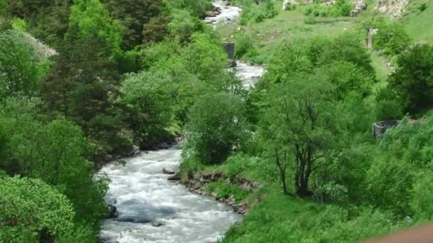 Natuur bekijkt Kurtat kloven van Noord-Ossetië-Alanië — Stockvideo