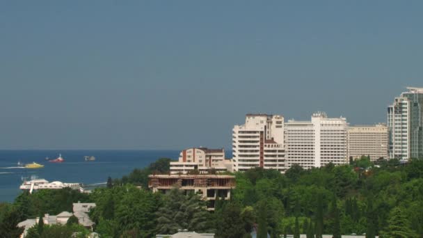 Vodní plocha Černého moře pobřeží Soči — Stock video