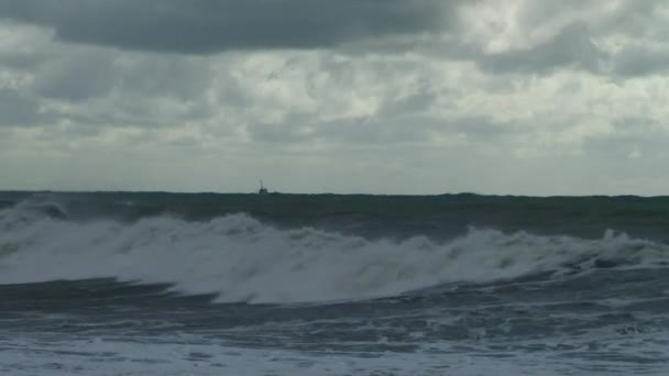 Літній шторм на березі Чорного моря — стокове відео