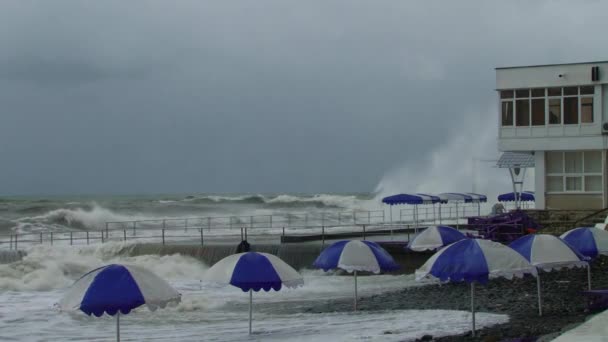 在黑海夏季风暴 — 图库视频影像