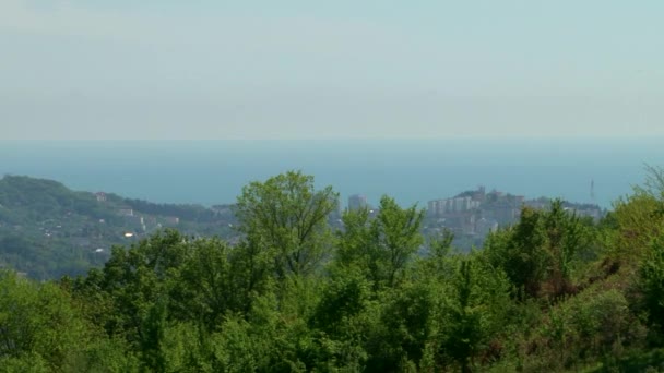 Vue panoramique sur le centre de la ville de Sotchi et les environs sur la mer Noire — Video