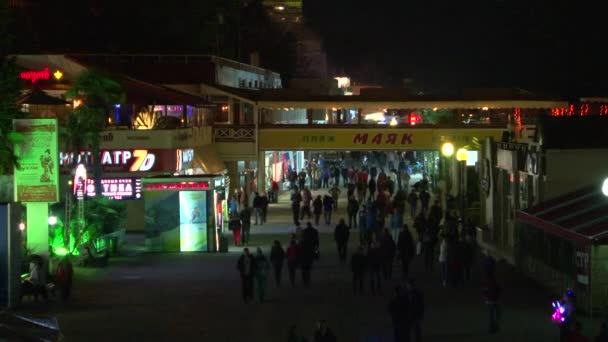 Nachtaufnahmen der Innenstadt von Sotschi während der Olympischen Spiele im Februar 2014 — Stockvideo