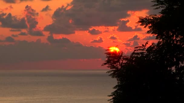 Solnedgång på Svarta havet staden Sochi, Ryssland — Stockvideo