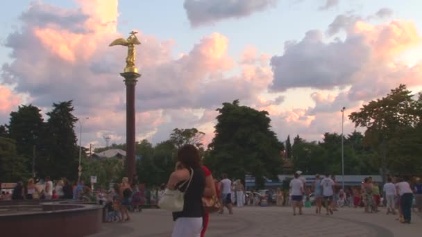 Zomeravond in Lazarevskoye, Sochi, Rusland — Stockvideo