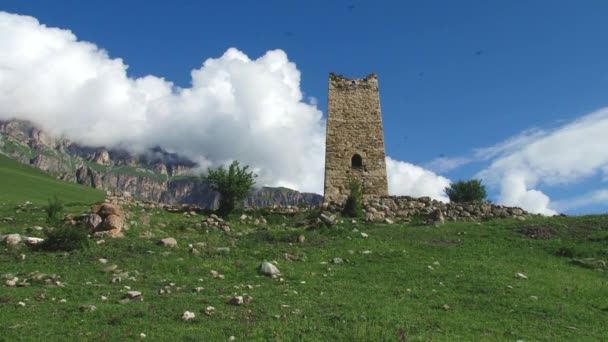 Natuur Kurtat Gorge in Noord-Ossetië, Kaukasus, Rusland. — Stockvideo