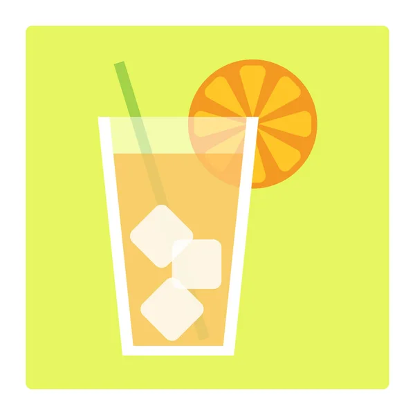 Cocktail Orange Avec Glace Vecteur — Image vectorielle