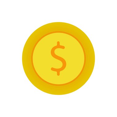 Altın para, dolar. vektör illüstrasyonu