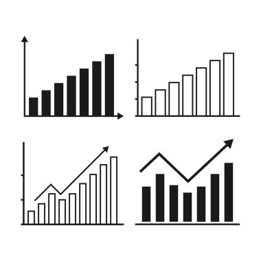 Finansal büyüme düzlüğü simgesi. Finansal gelişim okları hazır, ikonlar hazır. Görüntü