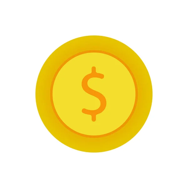 Zlatá Mince Dolar Vektorová Ilustrace — Stockový vektor