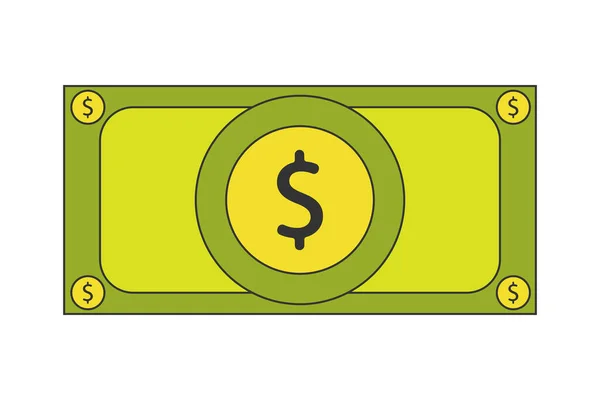 Papierrekening Dollar Vectorillustratie — Stockvector