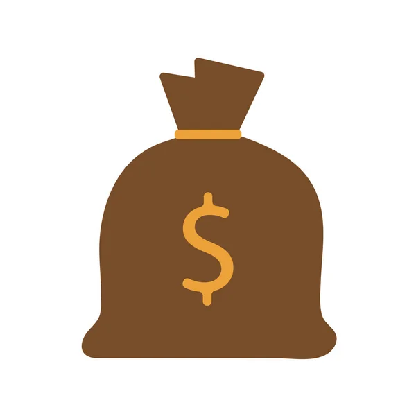 Τσάντα Νομίσματα Δολάρια Εικονογράφηση Διανύσματος — Διανυσματικό Αρχείο
