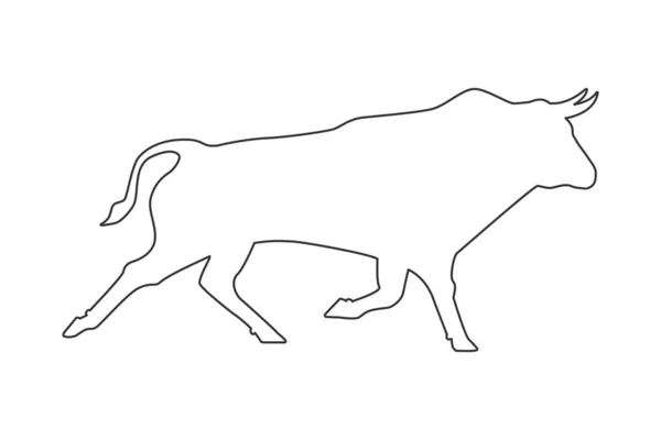 Контуры Животного Быка Векторная Иллюстрация — стоковый вектор