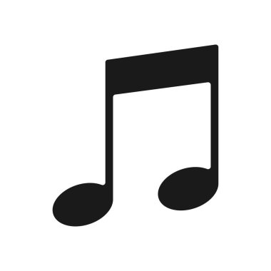 Sekizinci notalar, şarkı, melodi. Müzik notalarının siyah beyaz silueti. Görüntü