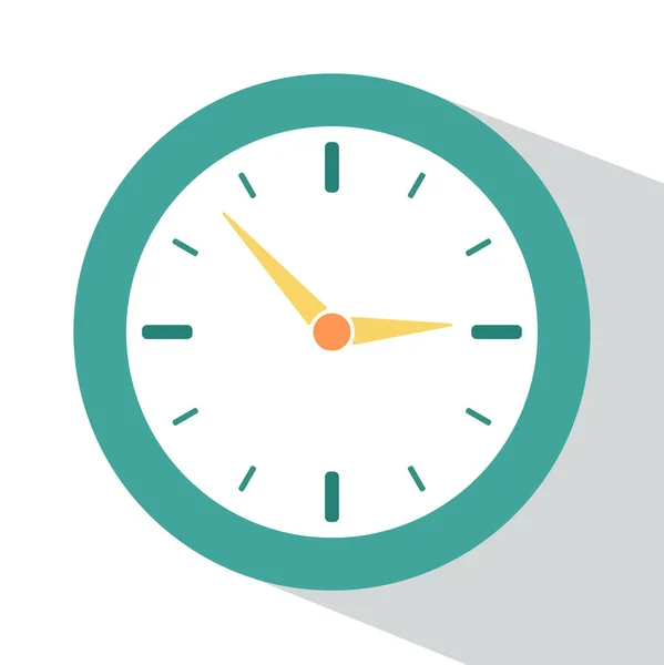 Ícone Relógio Com Sombra Isolada Fundo Branco Ilustração Vetorial —  Vetores de Stock