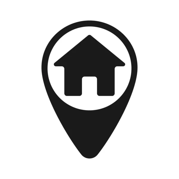 Ασπρόμαυρη Εικόνα Πινακίδα Σπιτιού Ετικέτα Χάρτη Εικονογράφηση — Διανυσματικό Αρχείο