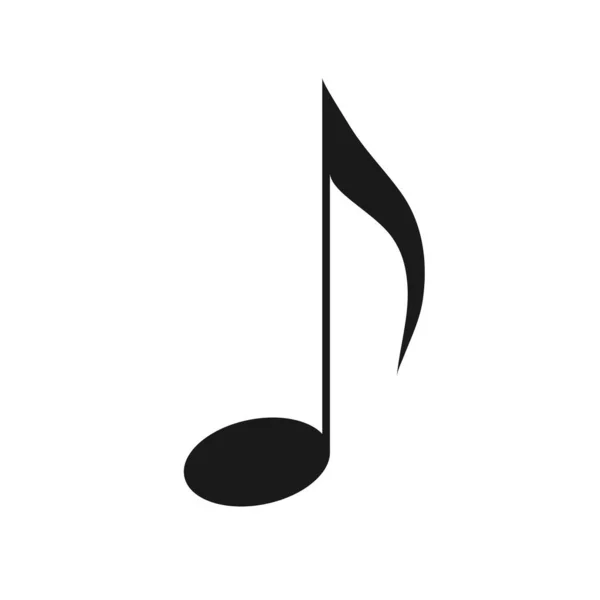 Huitième Note Chanson Mélodie Note Noire Sur Fond Blanc Illustration — Image vectorielle