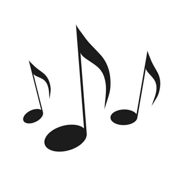 Otto Note Canzone Melodia Silhouette Bianco Nero Note Musicali Illustrazione — Vettoriale Stock