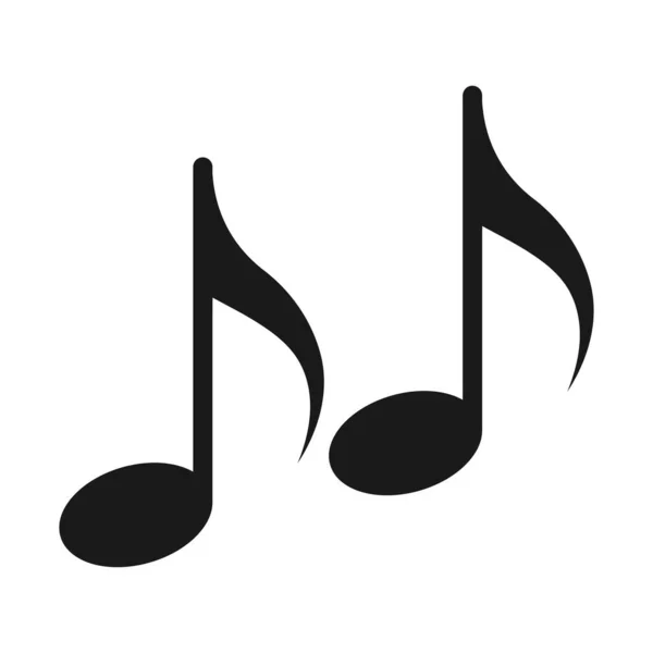 Sekizinci Notalar Şarkı Melodi Müzik Notalarının Siyah Beyaz Silueti Görüntü — Stok Vektör