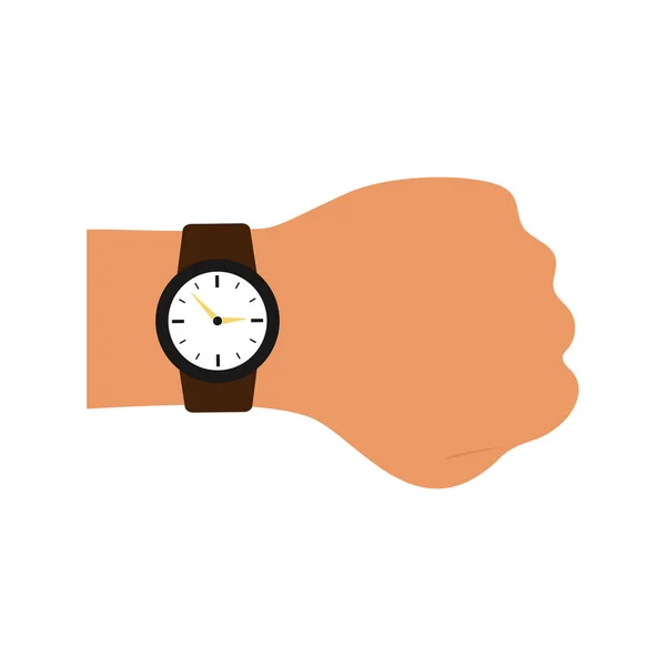 Reloj Marrón Muñeca Símbolo Tiempo Aislado Sobre Fondo Blanco Ilustración —  Fotos de Stock