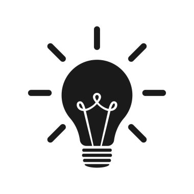 Ampul simgesi vektör logo şablonu. Modayı takip eden düz bir ampul.