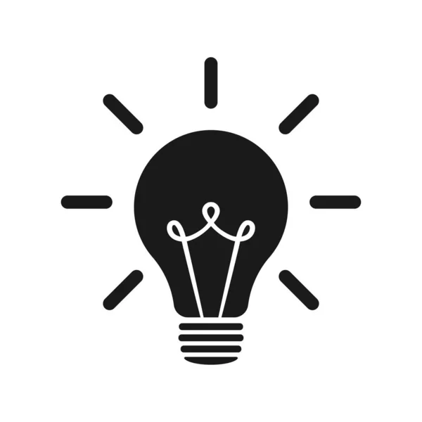 Ampul simgesi vektör logo şablonu. Modayı takip eden düz bir ampul.