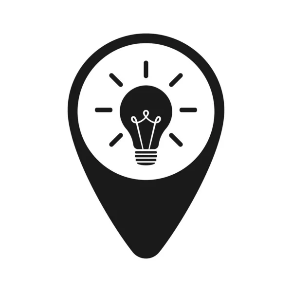 Glühbirnensymbol Vektor Logo Vorlage Kartensymbol Glühbirne Trendigen Flachen Stil — Stockfoto