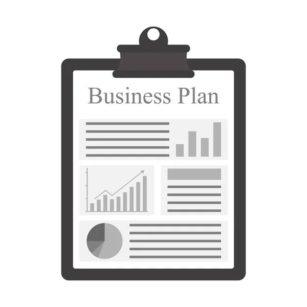 Clipboard and white sheet written with a business plan. Business concept.